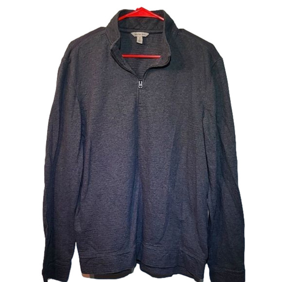 𝅺CALVIN Klein Men's Half Zip  Gray Sweater - Picture 1 of 6